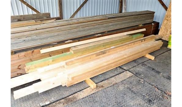 lot diverse restante houten balken